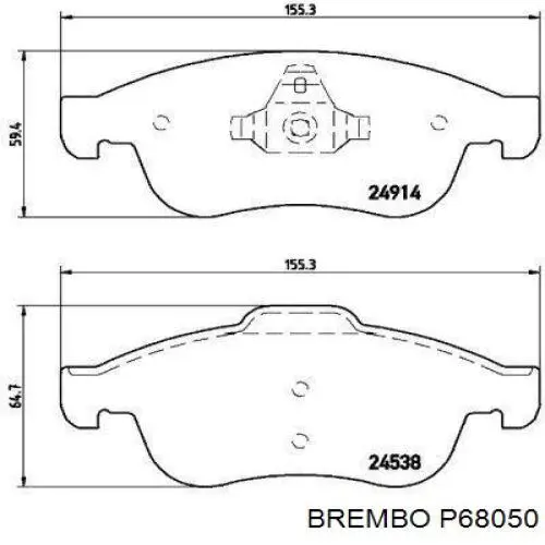 Передние тормозные колодки P68050 Brembo