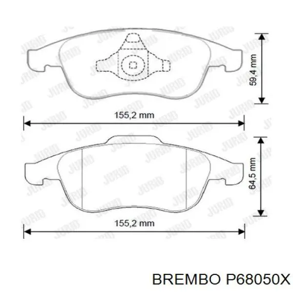 Колодки Brembo P68050X цена, от 37.48 USD