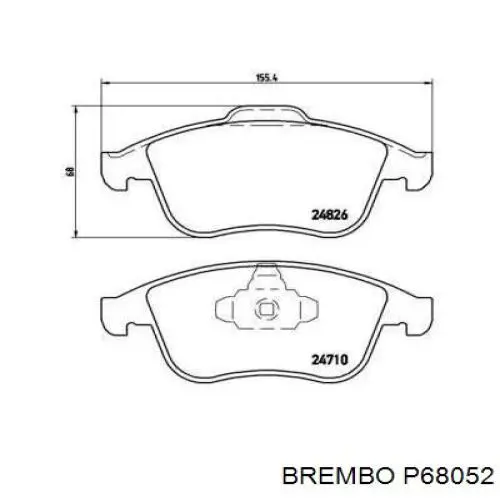 Передние тормозные колодки P68052 Brembo