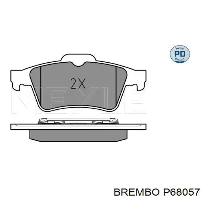 Купить P68057 Brembo Колодки тормозные задние, дисковые