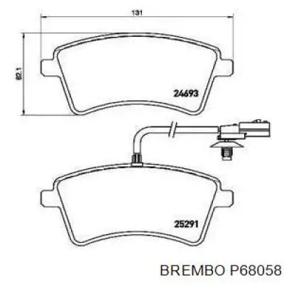 Передние тормозные колодки P68058 Brembo