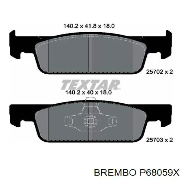 Передние тормозные колодки P68059X Brembo