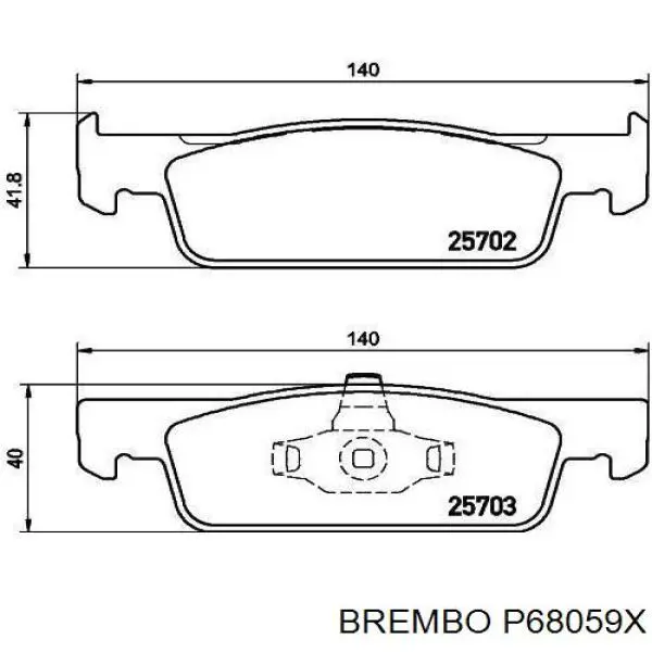 Колодки Brembo P68059X цена, от 28.28 USD
