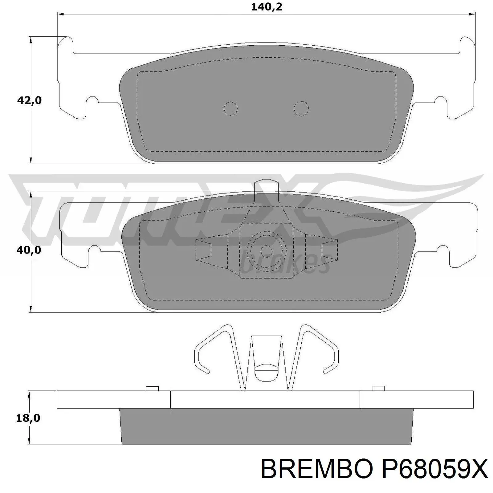 Купить P68059X Brembo Колодки тормозные