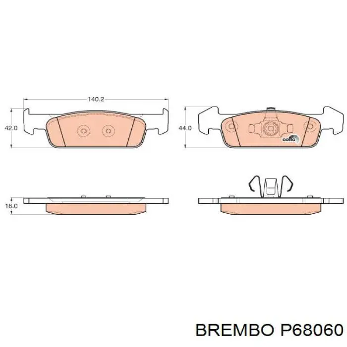Купить P68060 Brembo Колодки тормозные
