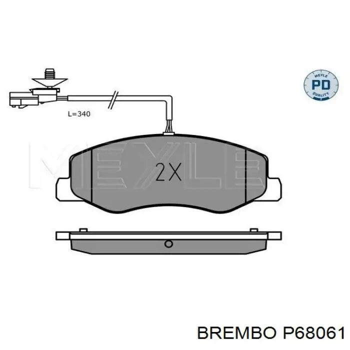 Купить P68061 Brembo Колодки тормозные задние, дисковые