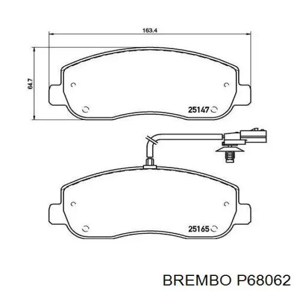 Купить P68062 Brembo Колодки тормозные