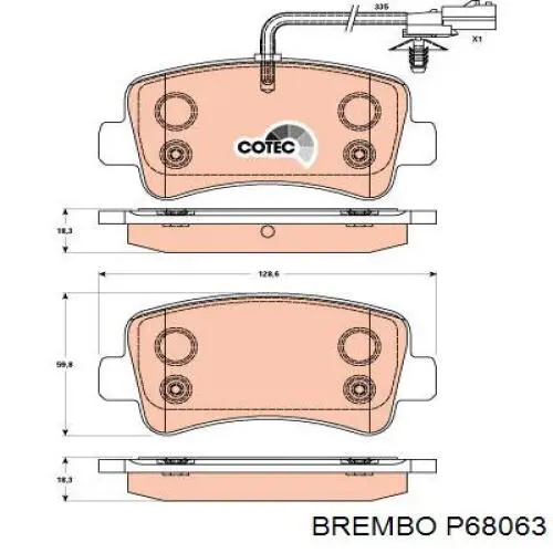 Pastillas de freno traseras P68063 Brembo