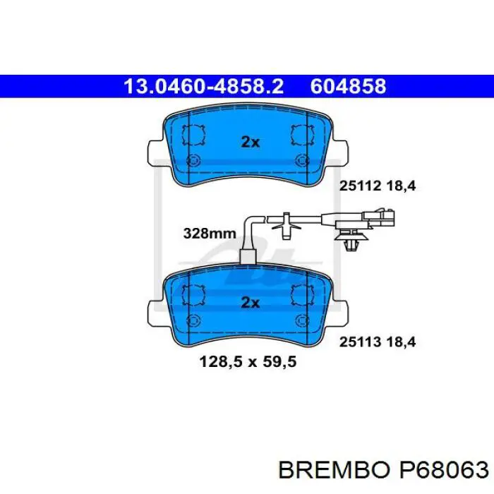Задние дисковые колодки Brembo P68063