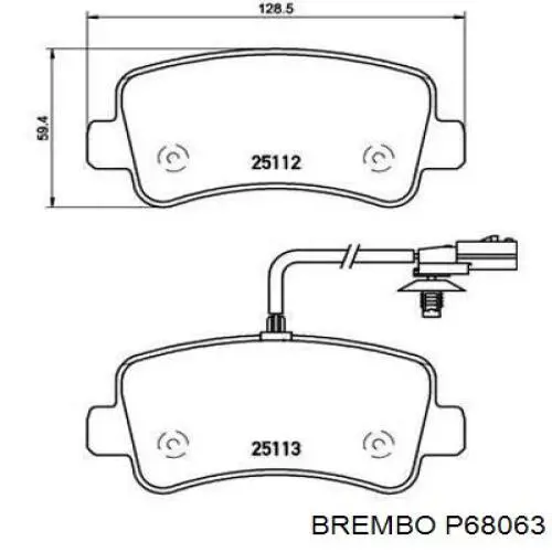 Купить P68063 Brembo Колодки тормозные задние, дисковые