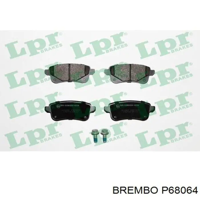 P68064 Brembo sapatas do freio traseiras de disco