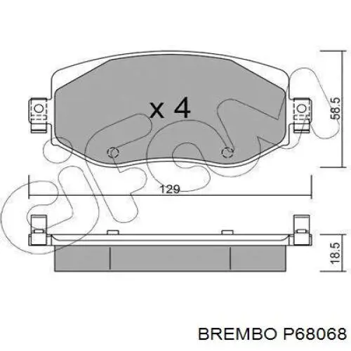 Тормозные колодки Brembo P68068