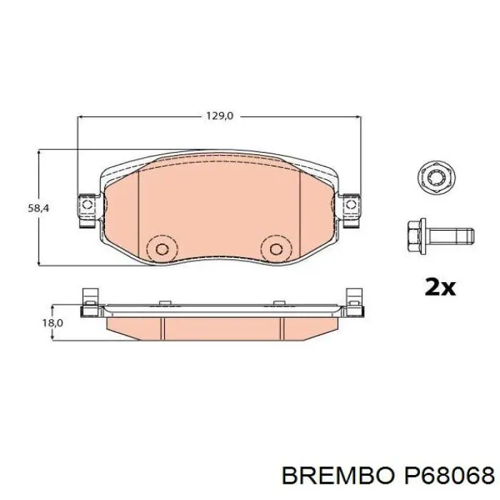 Pastillas de freno delanteras P68068 Brembo