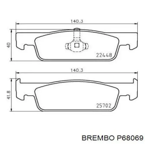 P68069 Brembo sapatas do freio dianteiras de disco