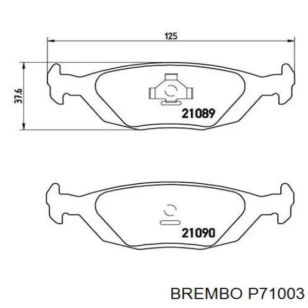 Pastillas de freno traseras P71003 Brembo