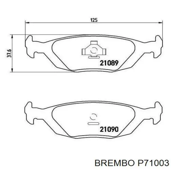 Задние тормозные колодки P71003 Brembo