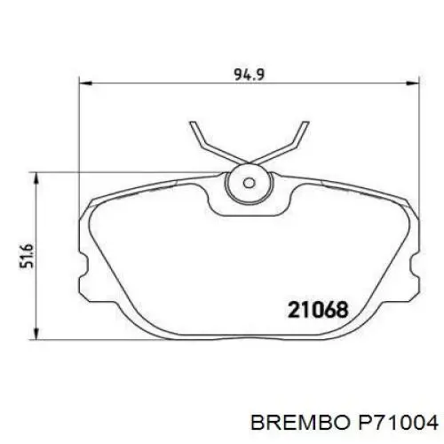 Передние тормозные колодки P71004 Brembo