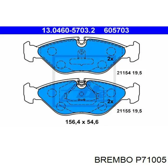 P 71 005 Brembo колодки тормозные передние дисковые