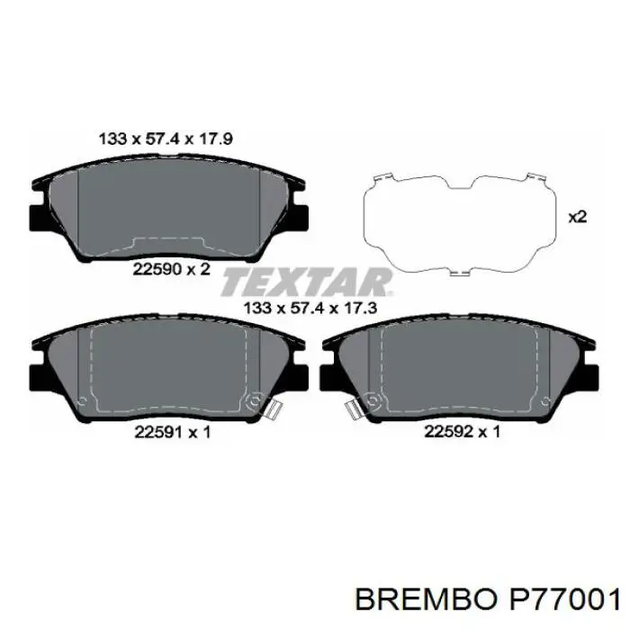 Купить P77001 Brembo Колодки тормозные