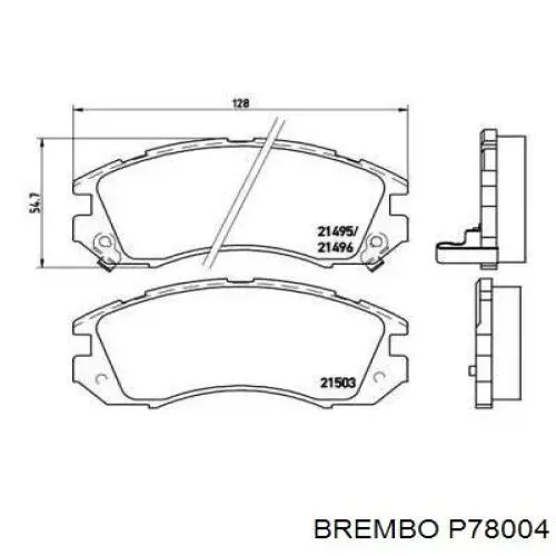 Передние тормозные колодки P78004 Brembo