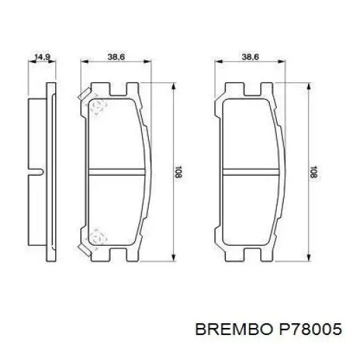 Задние тормозные колодки P78005 Brembo