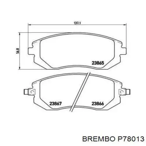 Купить P78013 Brembo Колодки тормозные