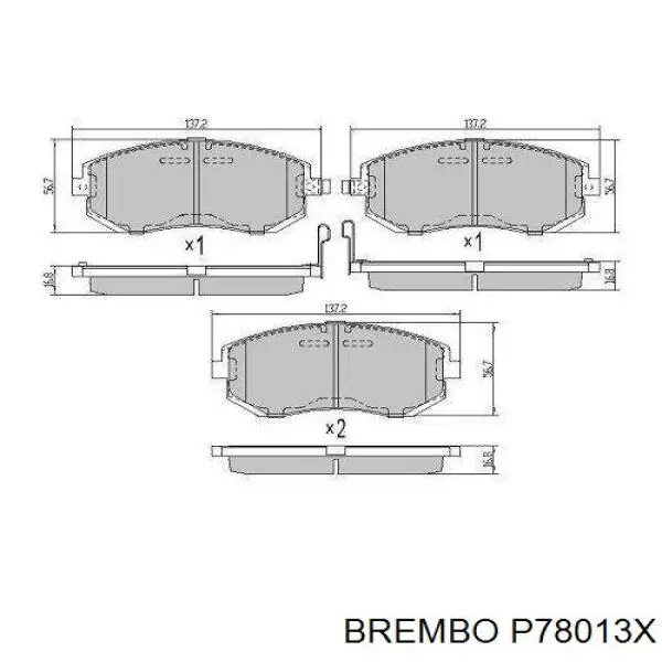 Передние тормозные колодки P78013X Brembo