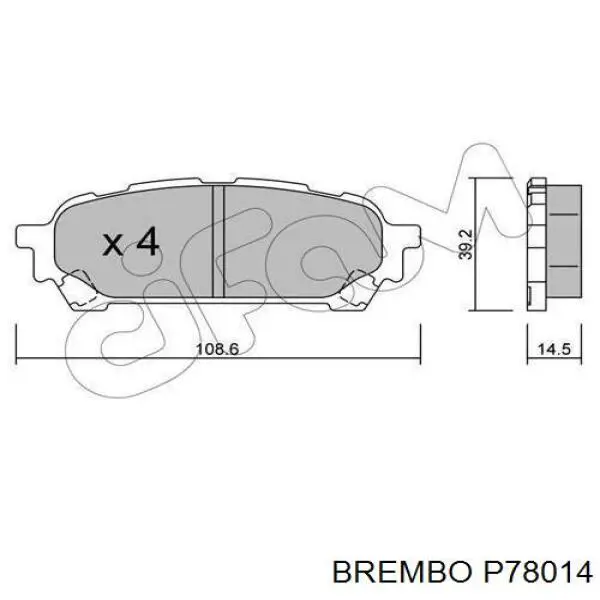 Колодки дисковые  Brembo P78014 цена, от 1547.36 UAH