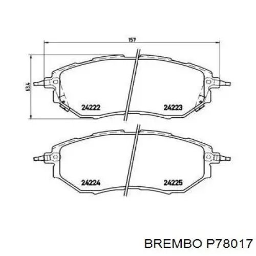 P78017 Brembo Колодки передние