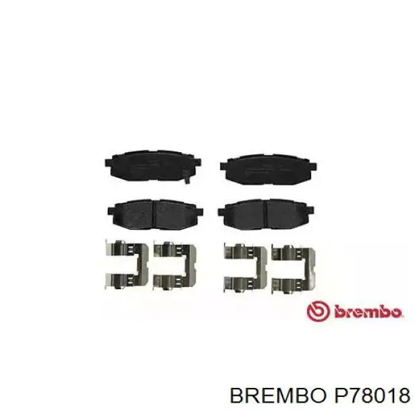 Колодки тормозные задние дисковые Brembo P78018