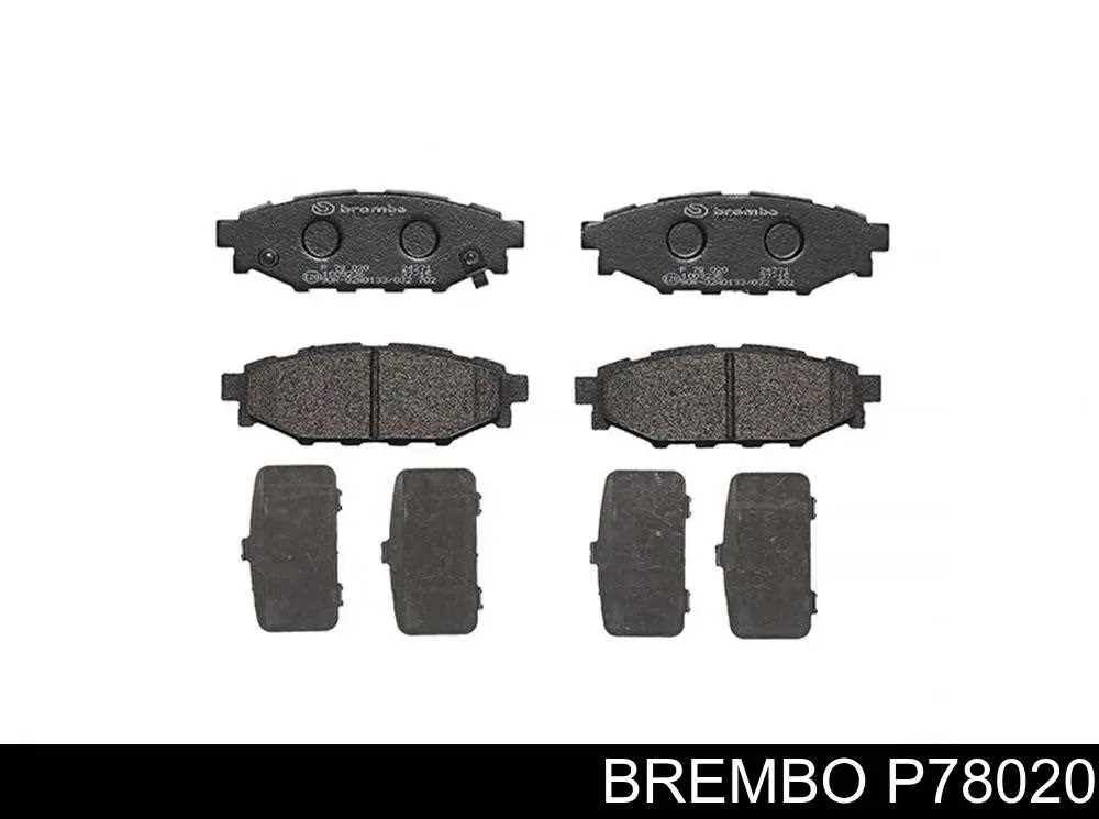 P78020 Brembo колодки тормозные задние дисковые