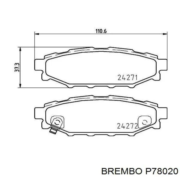 Купить P78020 Brembo Колодки тормозные задние, дисковые