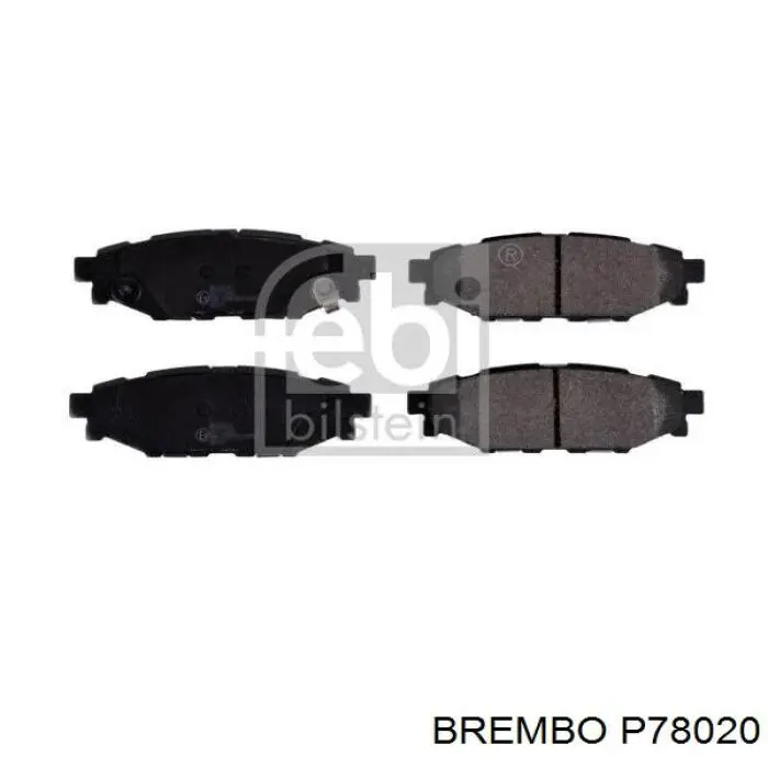 Задние тормозные колодки P78020 Brembo