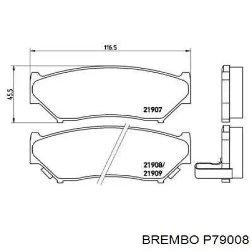 P79008 Brembo Колодки передние