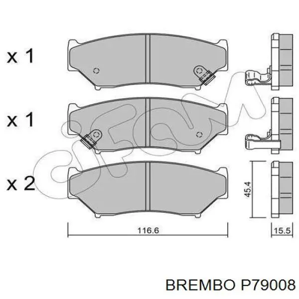 Купить P79008 Brembo Колодки тормозные