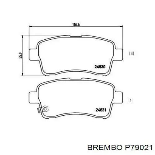 Передние тормозные колодки P79021 Brembo