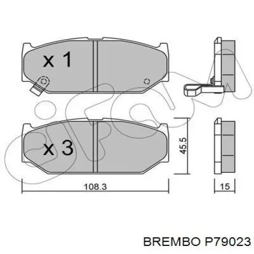 Pastillas de freno delanteras P79023 Brembo