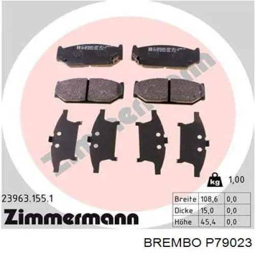 Купить P79023 Brembo Колодки тормозные