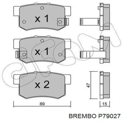 Задние тормозные колодки P79027 Brembo
