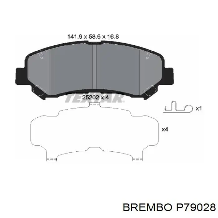 Купить P79028 Brembo Колодки тормозные