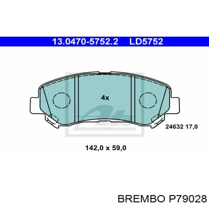 Передние тормозные колодки P79028 Brembo