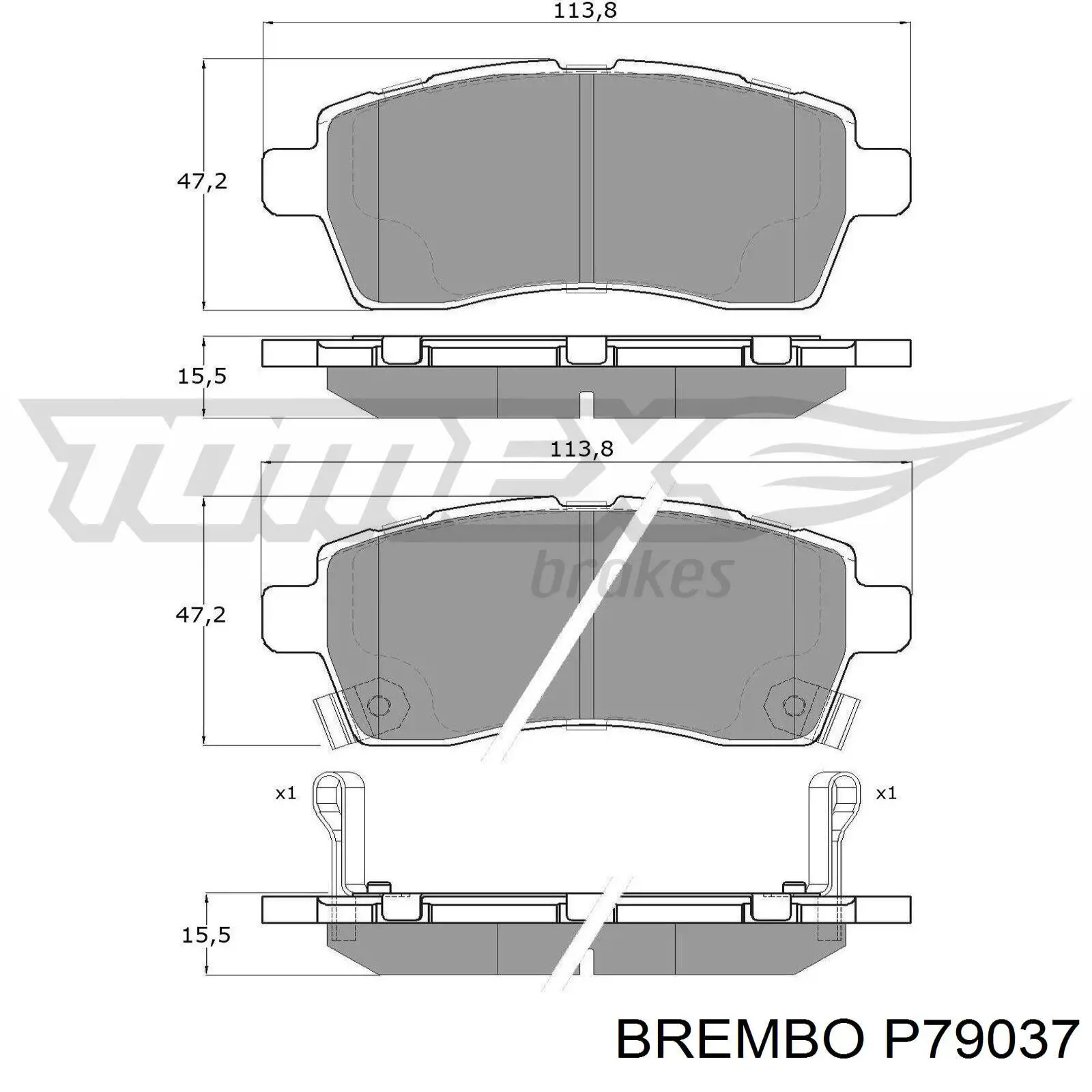 Pastillas de freno delanteras P79037 Brembo