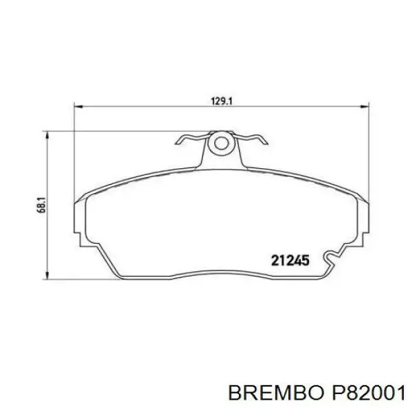 Передние тормозные колодки P82001 Brembo