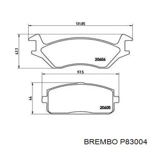 Передние тормозные колодки P83004 Brembo