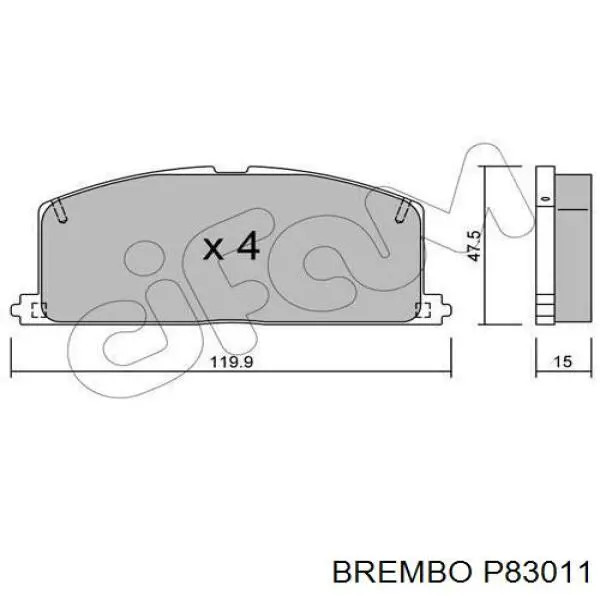 Купить P83011 Brembo Колодки тормозные