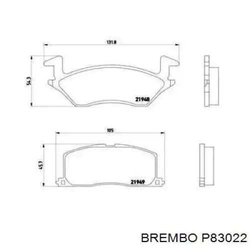 Передние тормозные колодки P83022 Brembo