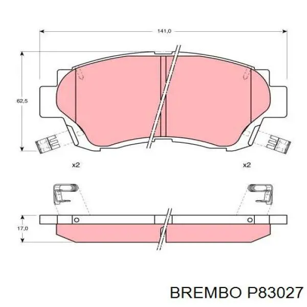 Передние тормозные колодки P83027 Brembo