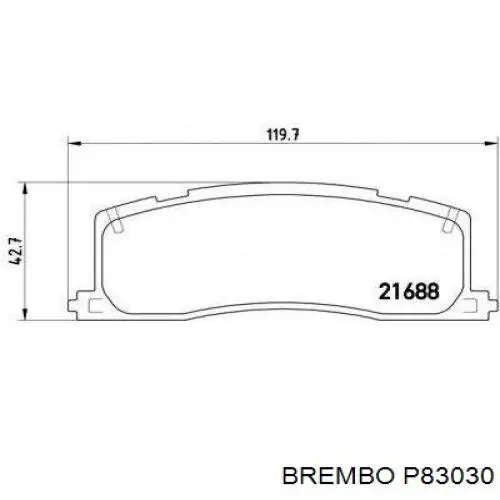 Задние дисковые колодки Brembo P83030