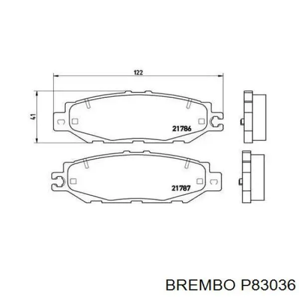 Задние тормозные колодки P83036 Brembo