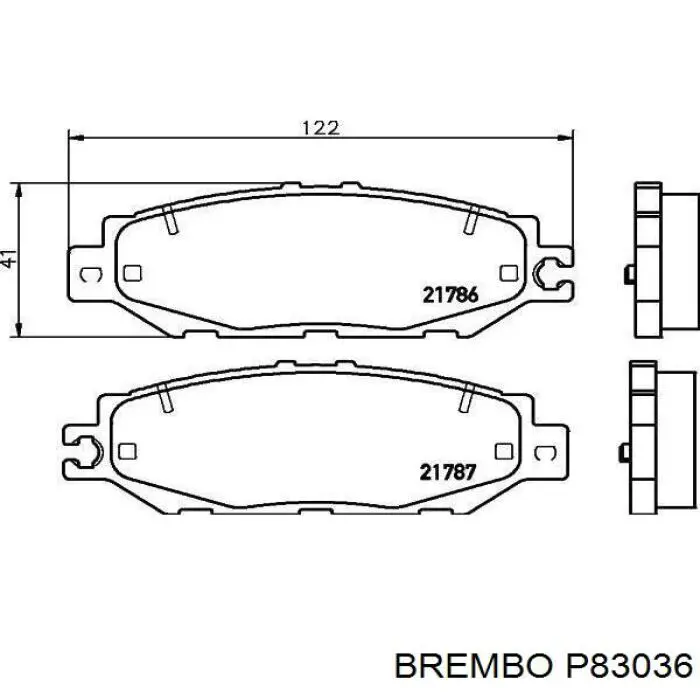 Колодки дисковые  Brembo P83036 цена, от 13.95 USD